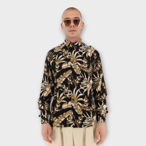 REGULAR SHIRT - ABSTRACT GOLDEN PRINT