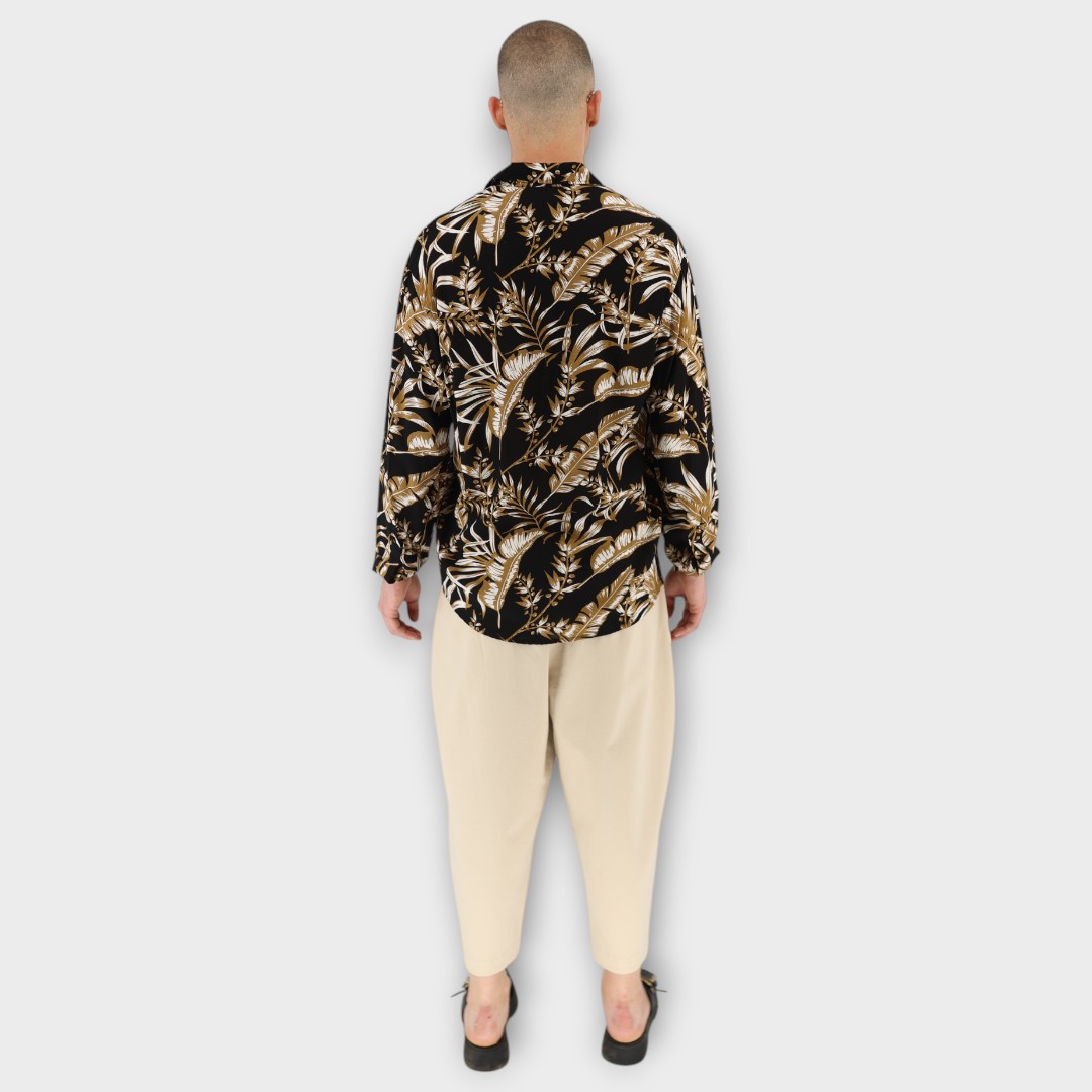REGULAR SHIRT - ABSTRACT GOLDEN PRINT - Image 4