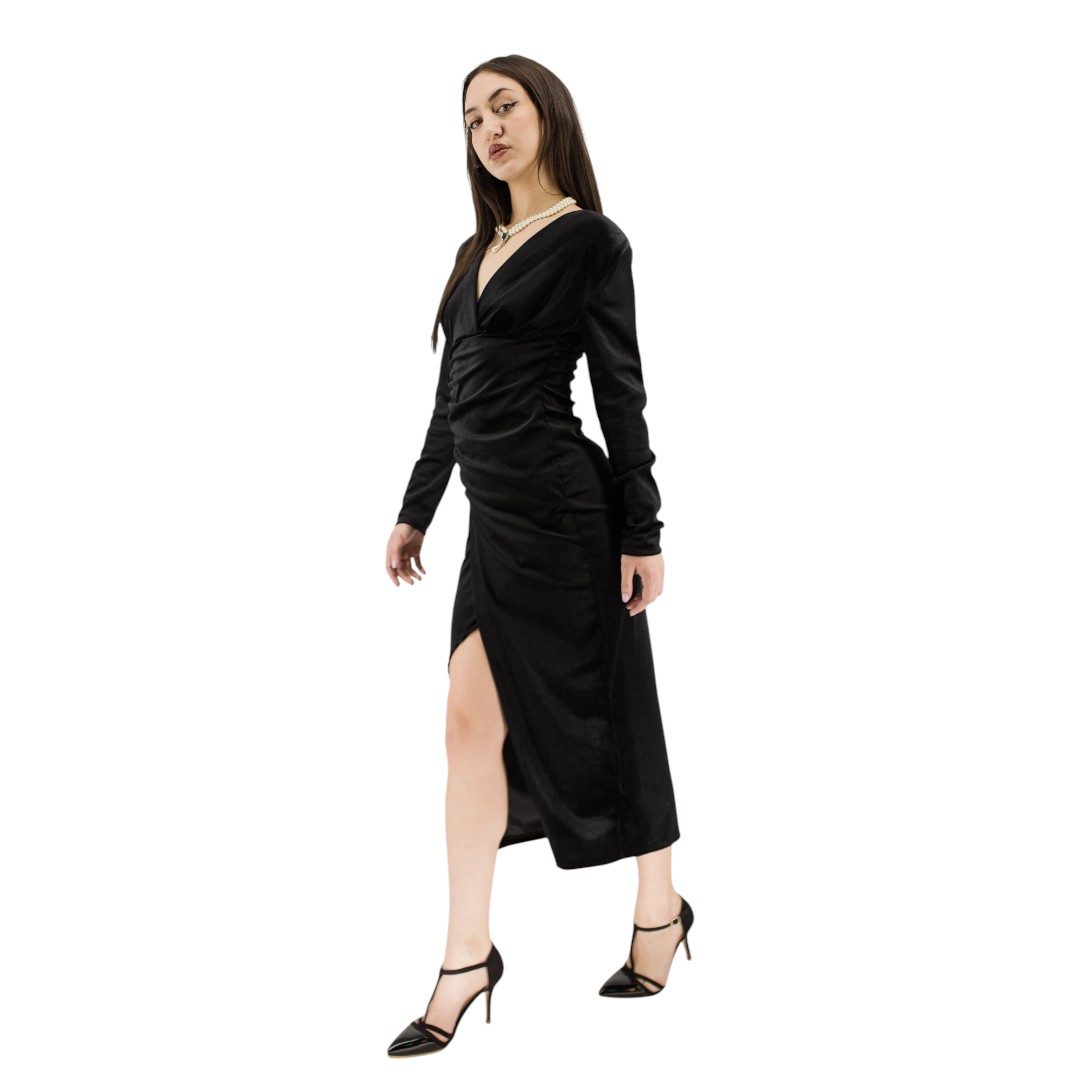 Velvet Black Dress - Image 2
