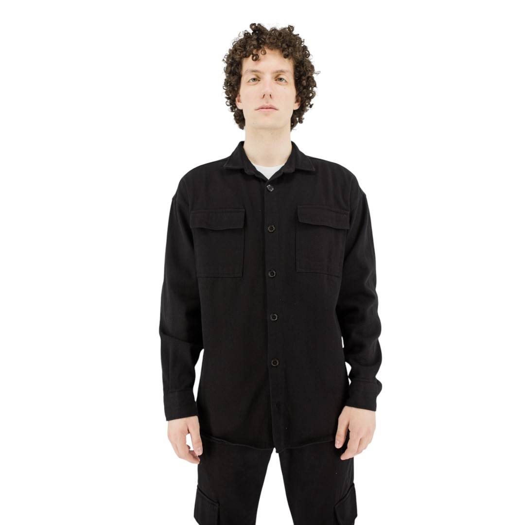OVER DENIM SHIRT - BLACK