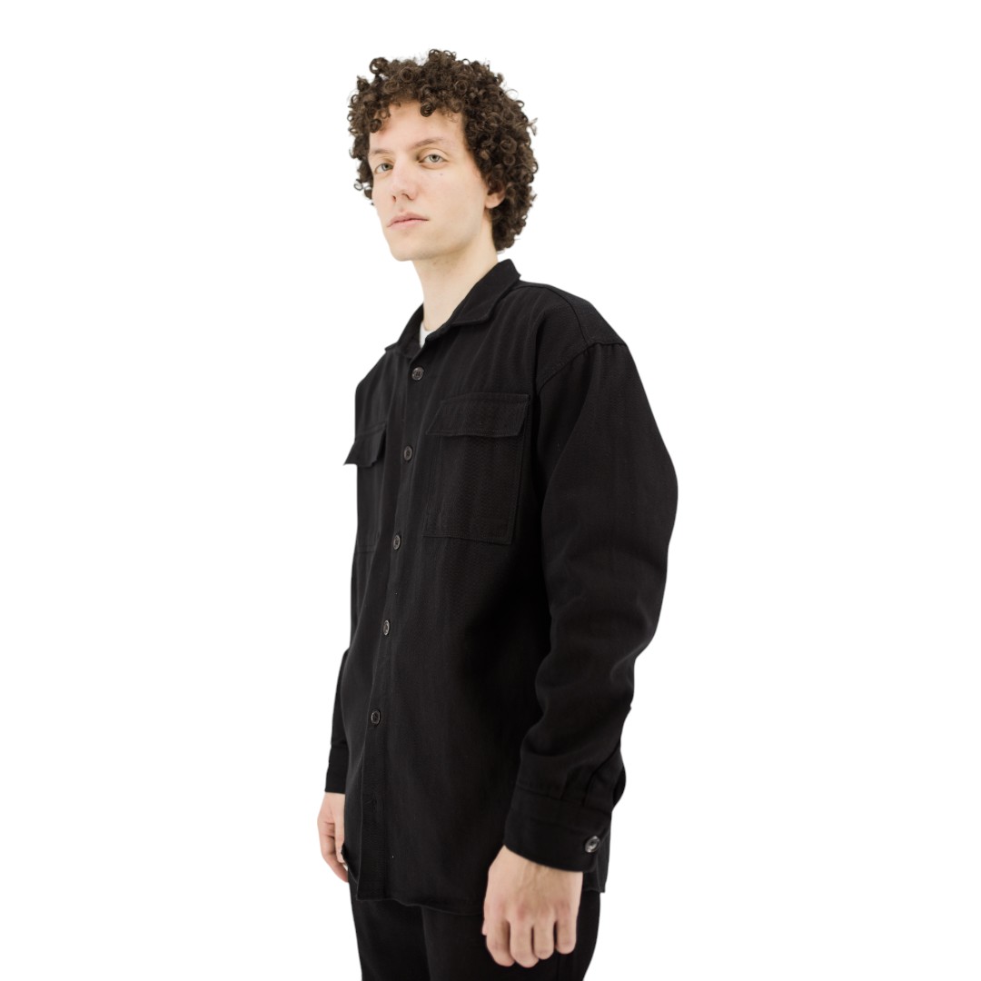 OVER DENIM SHIRT - BLACK - Image 2
