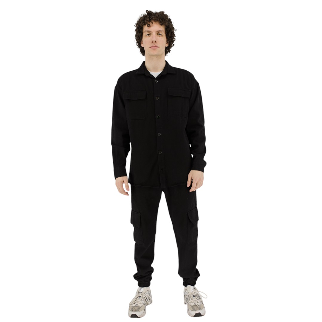 OVER DENIM SHIRT - BLACK - Image 4