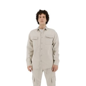 OVER DENIM SHIRT - OFF WHITE