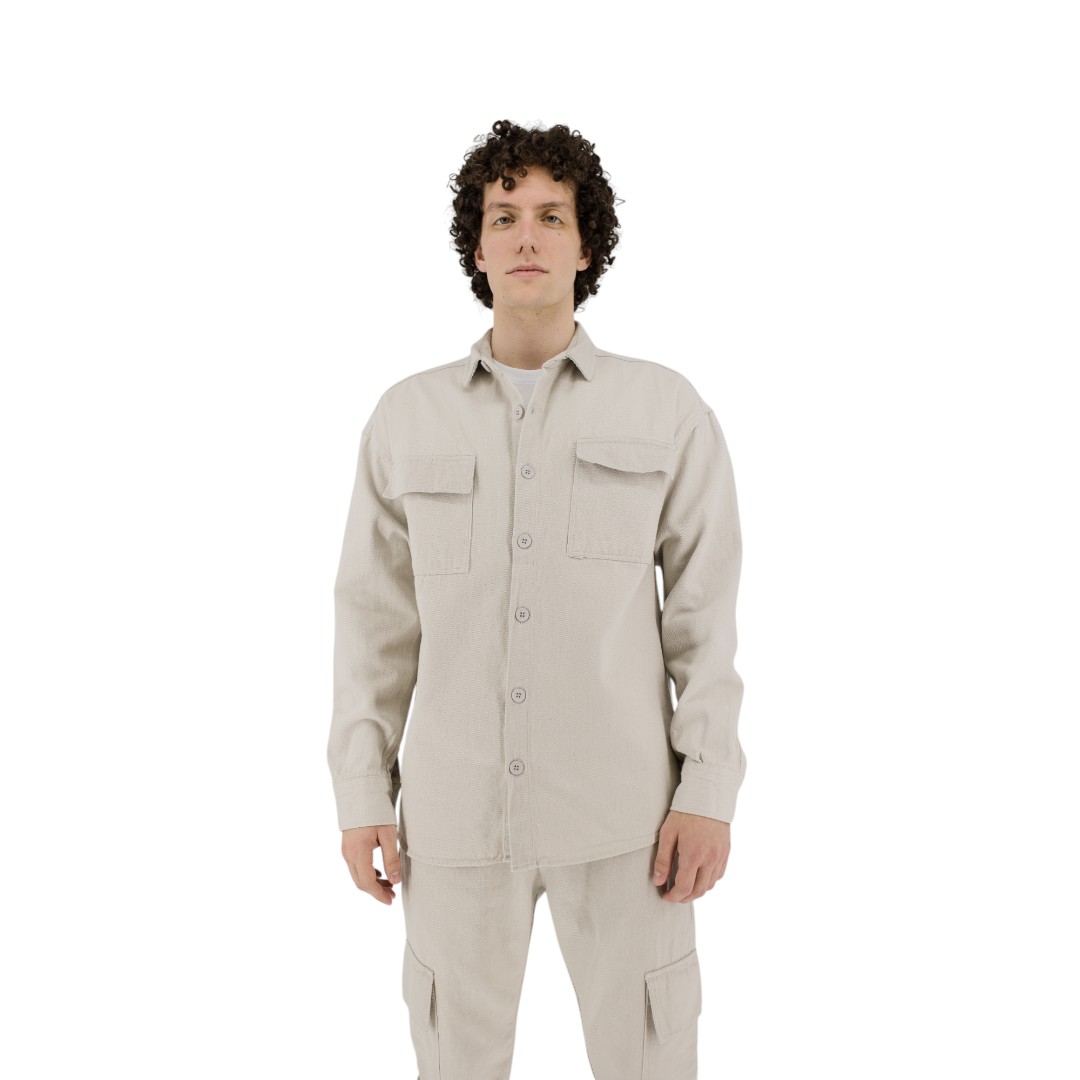 OVER DENIM SHIRT - OFF WHITE