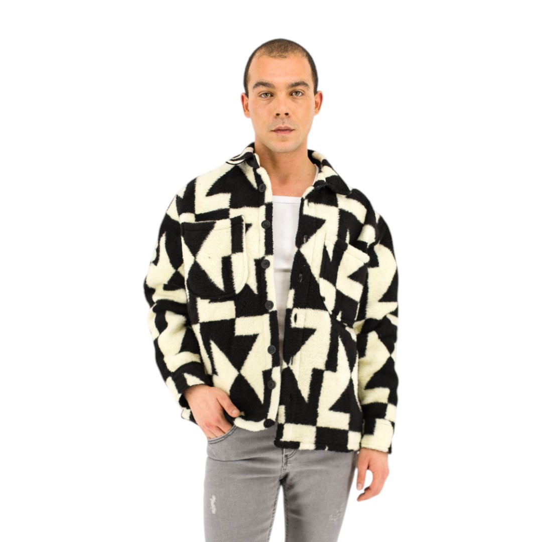 GRAPHIC JACKET - BLACK AND WHITE PATTERN