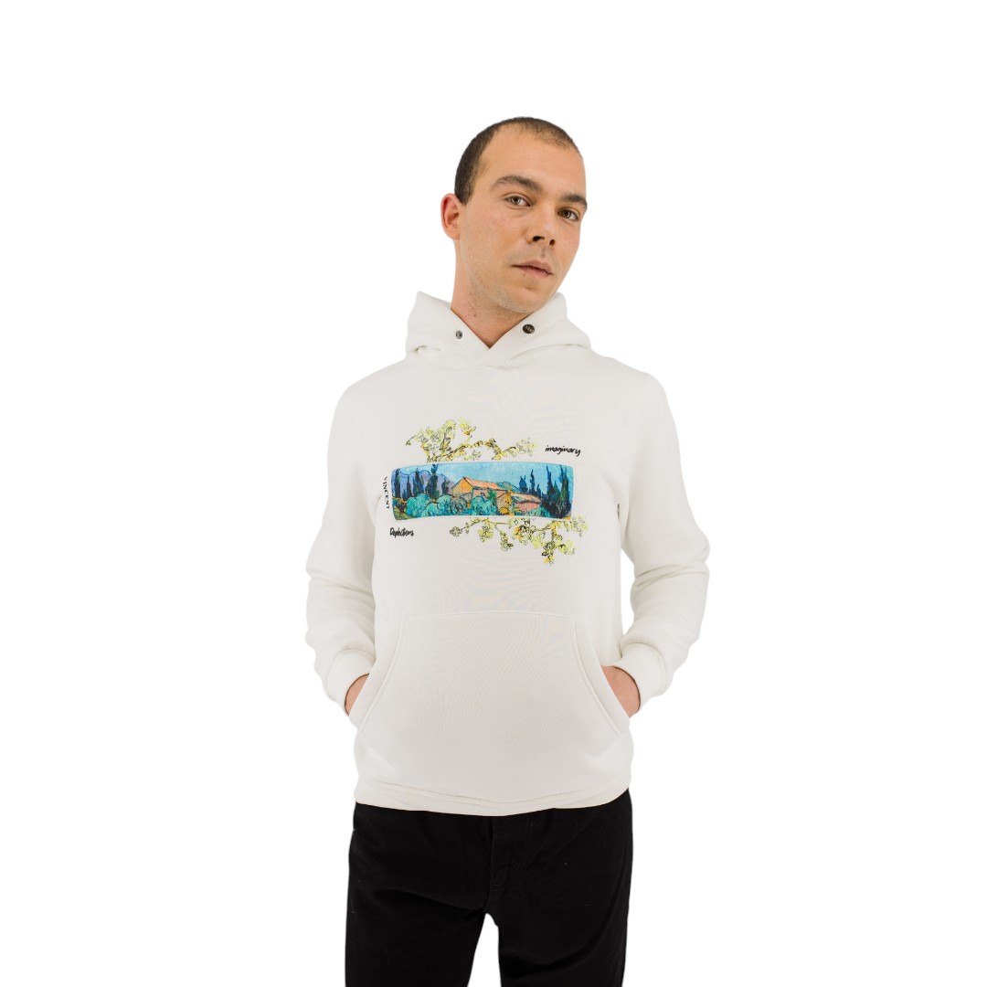 HOODIE WITH PRINT - WHITE