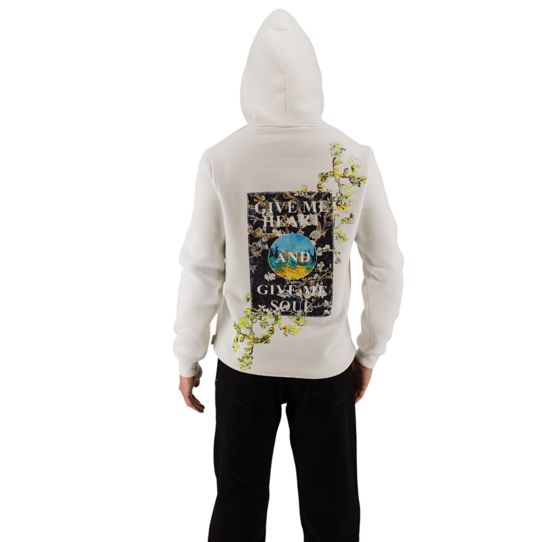 HOODIE WITH PRINT - WHITE - Image 2