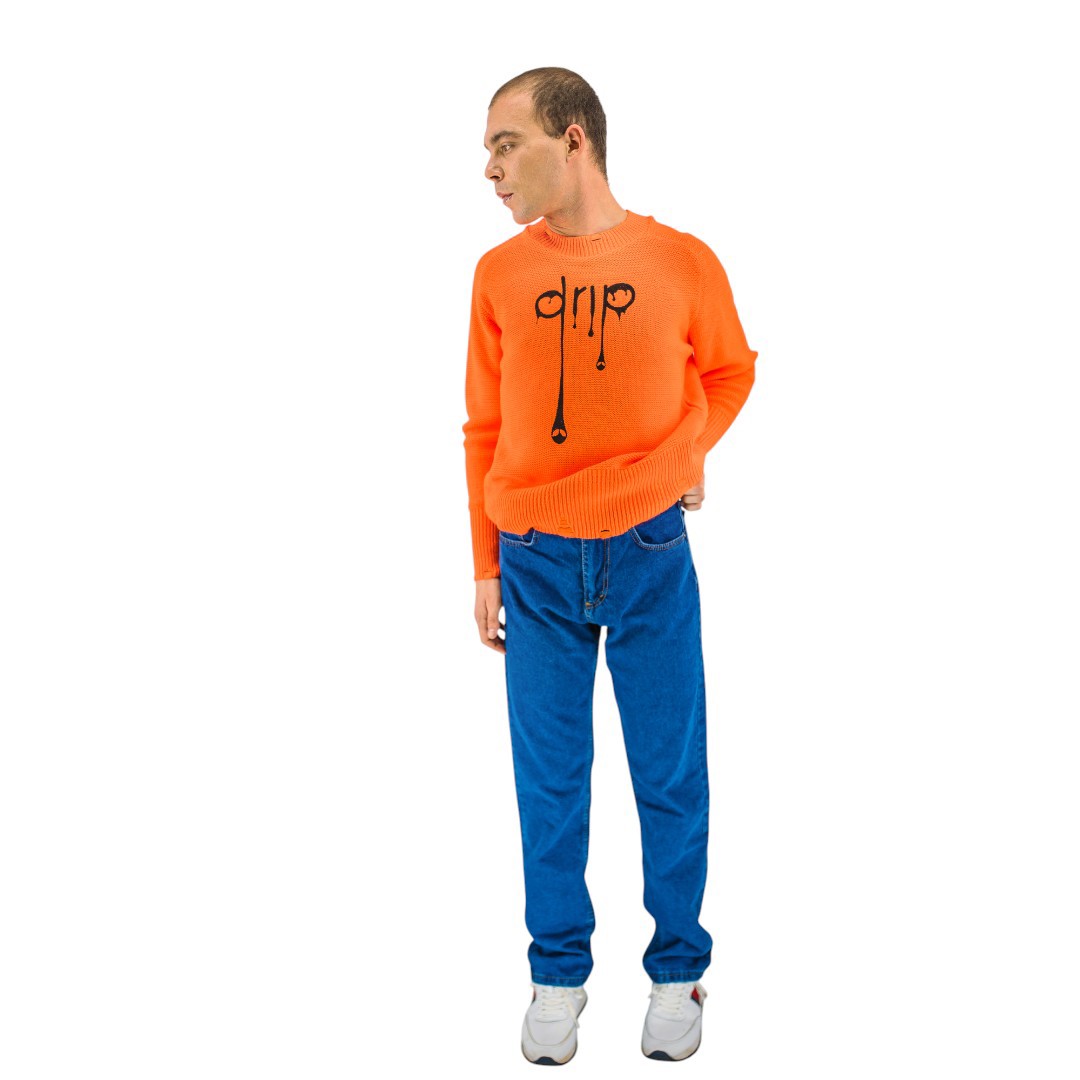 Πλεκτή Μπλούζα - Neon Orange - Image 2