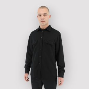 SLIM FIT UTILITY SHIRT - BLACK