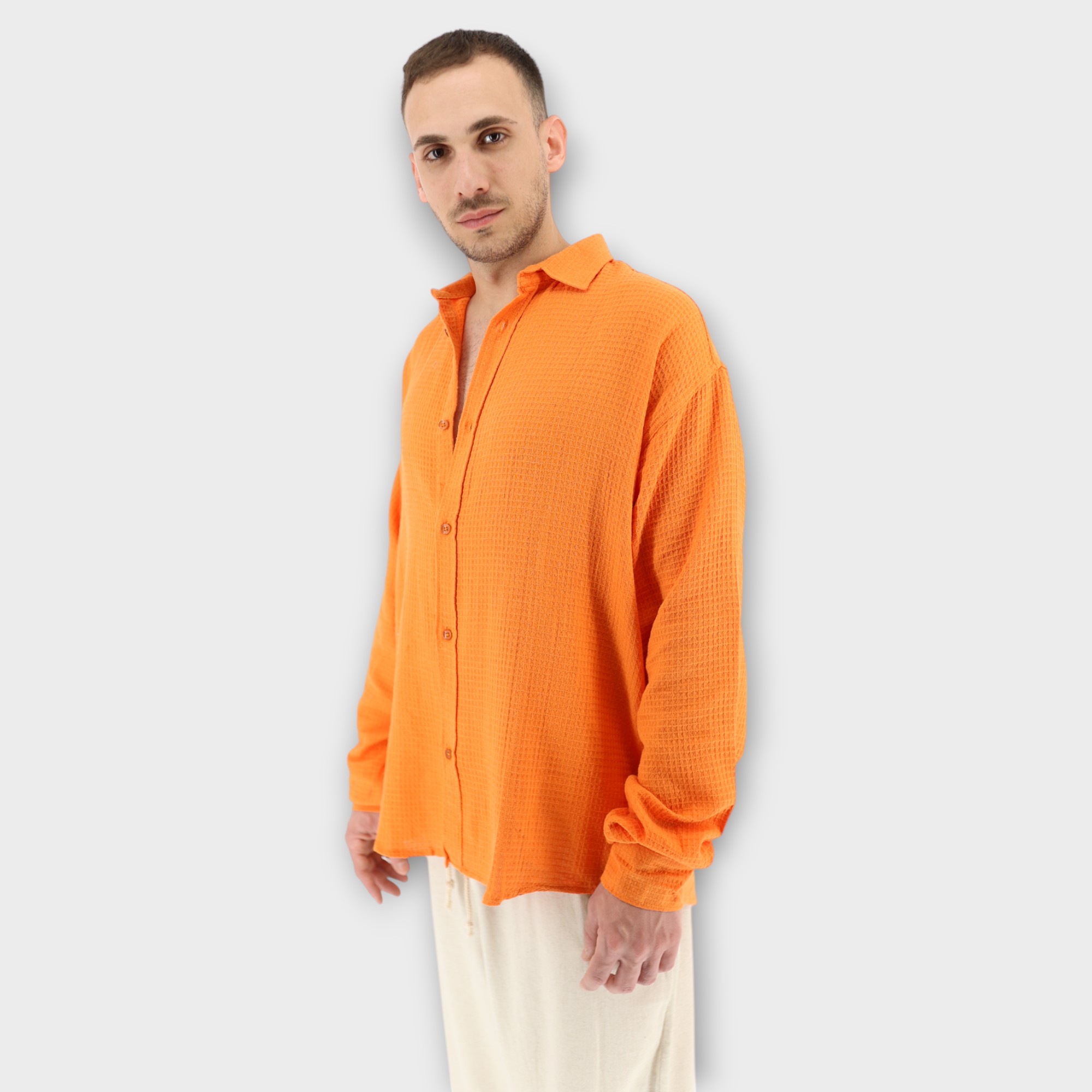 OVERSIΖED SHIRT - ΠΟΡΤΟΚΑΛΙ - Image 2