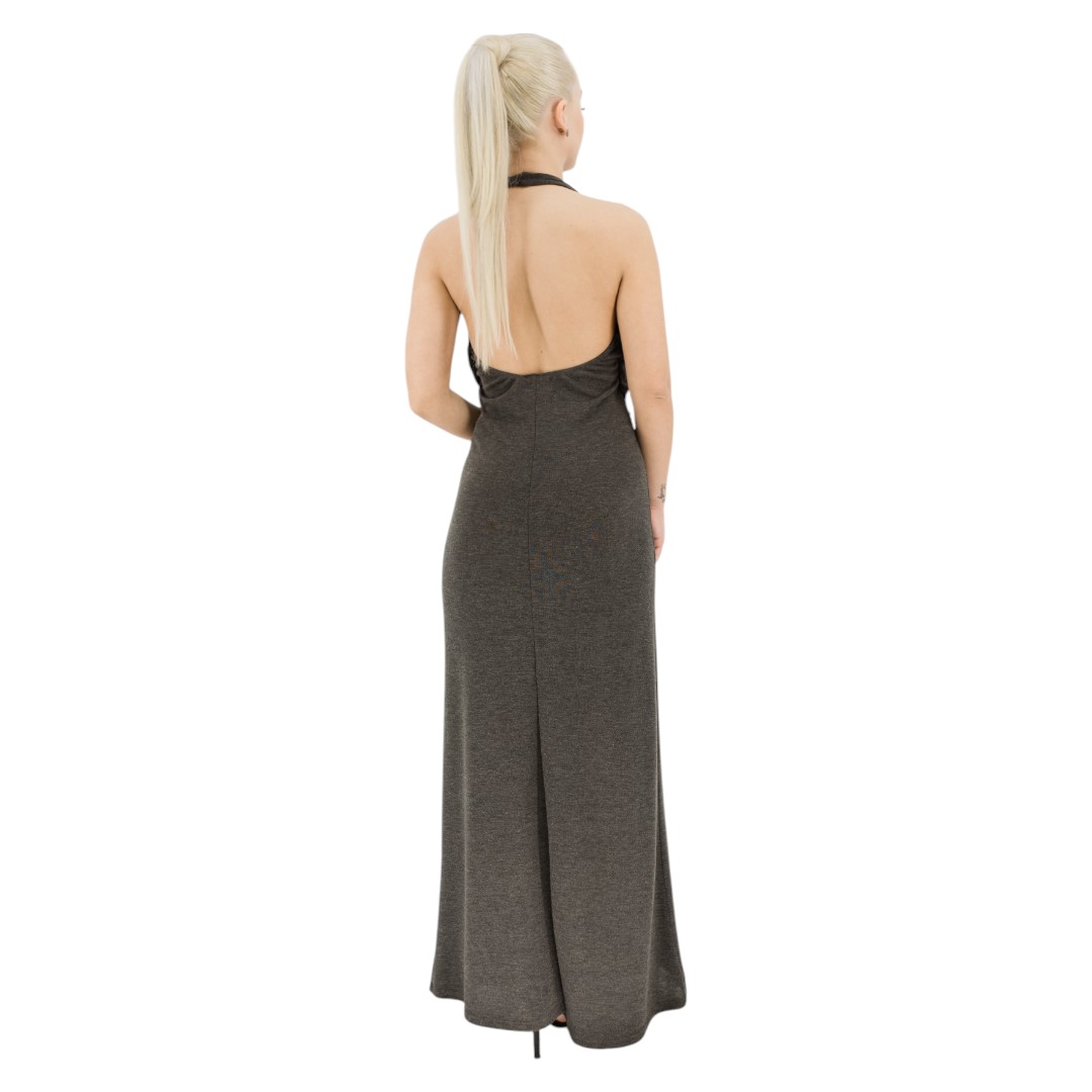 Maxi Dress Ανοιχτή Πλάτη - Grey - Image 3