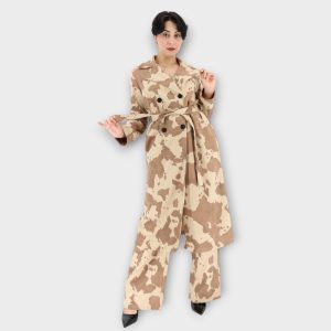 Καμπαρντίνα Cow Print - Light Brown