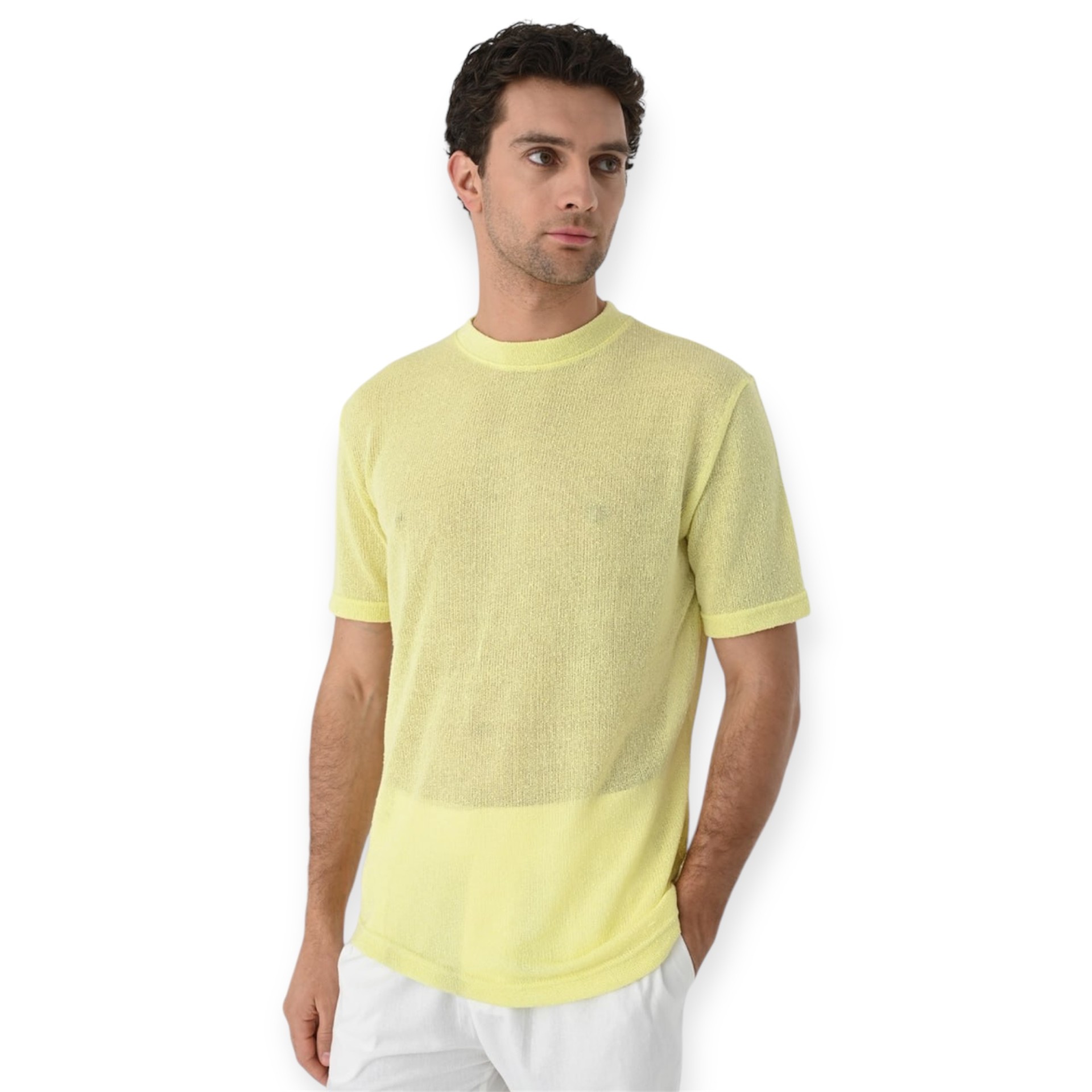 T-shirt Γάζα - Κίτρινο