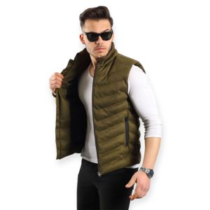 Αμάνικο μπουφάν urban style urban -Λαδί