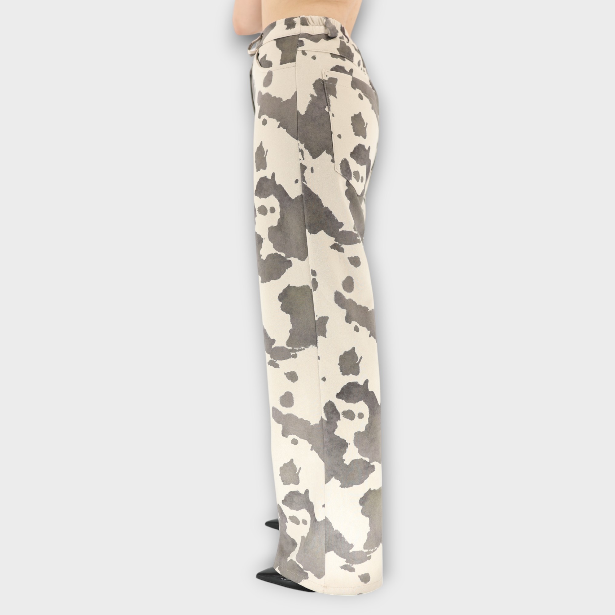 Παντελόνι Wide-Leg cow - Grey - Image 2