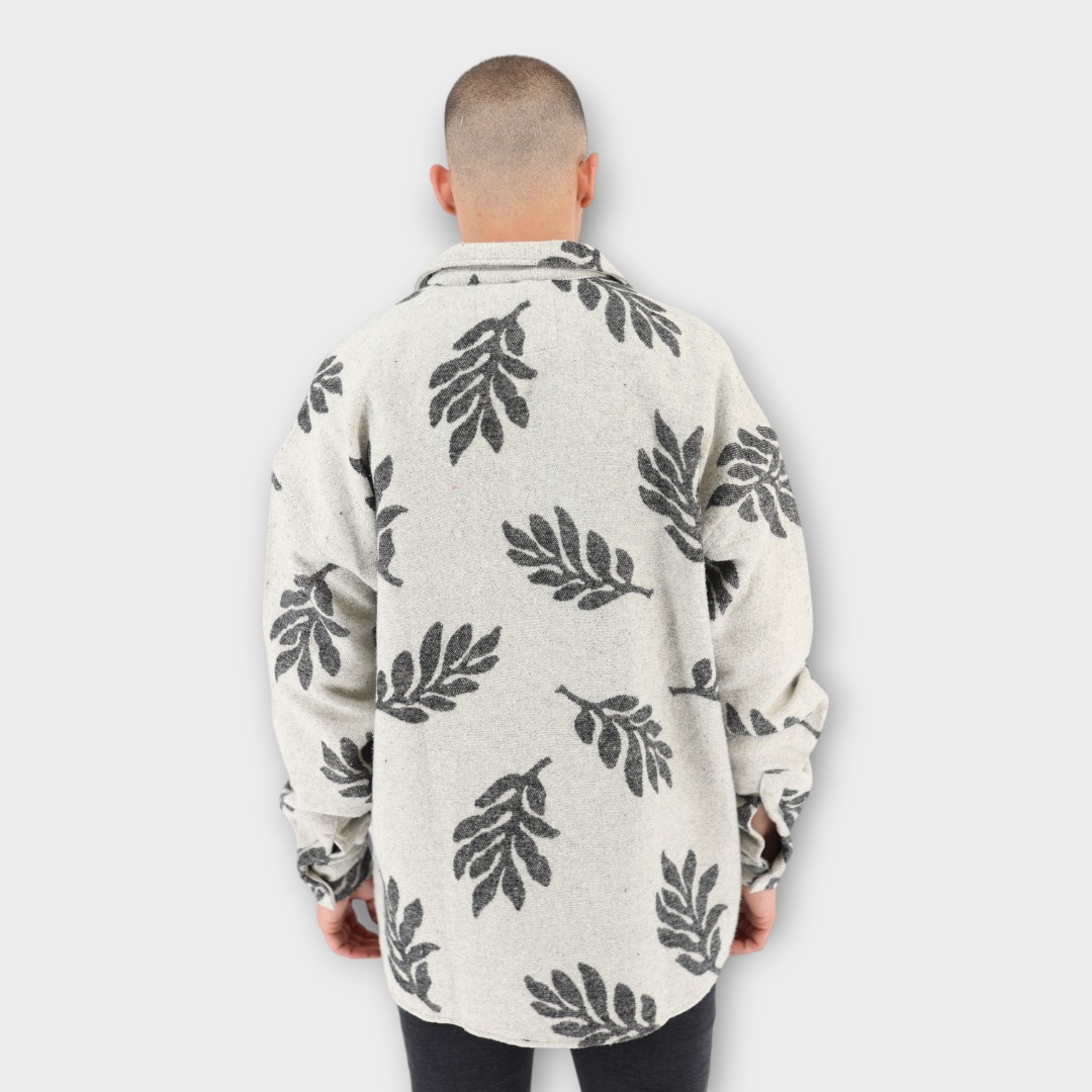 OVERSHIRT LIGHT GREY ΜΕ ΦΥΛΛΑ - Image 3