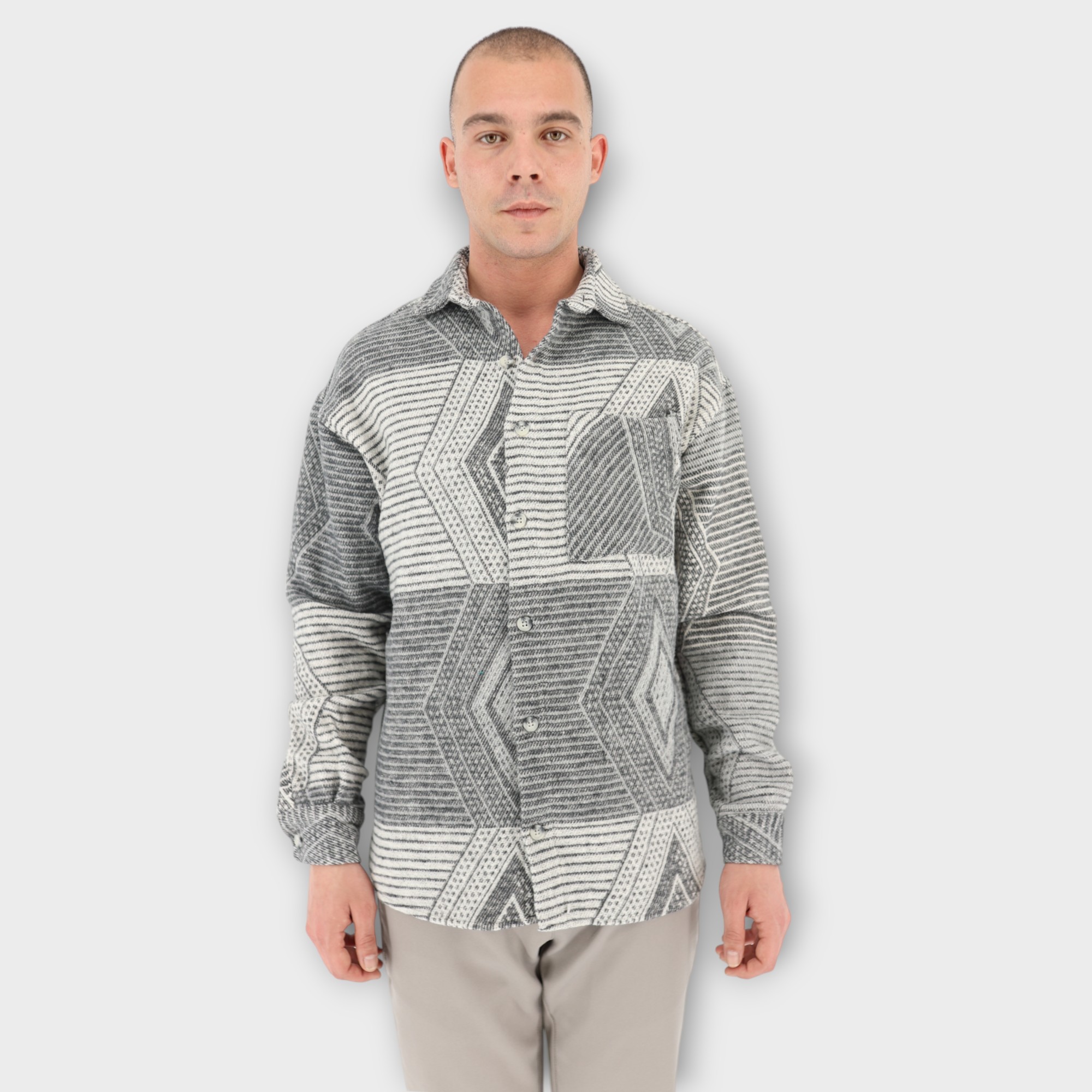 OVERSHIRT LIGHT GREY PATTERN