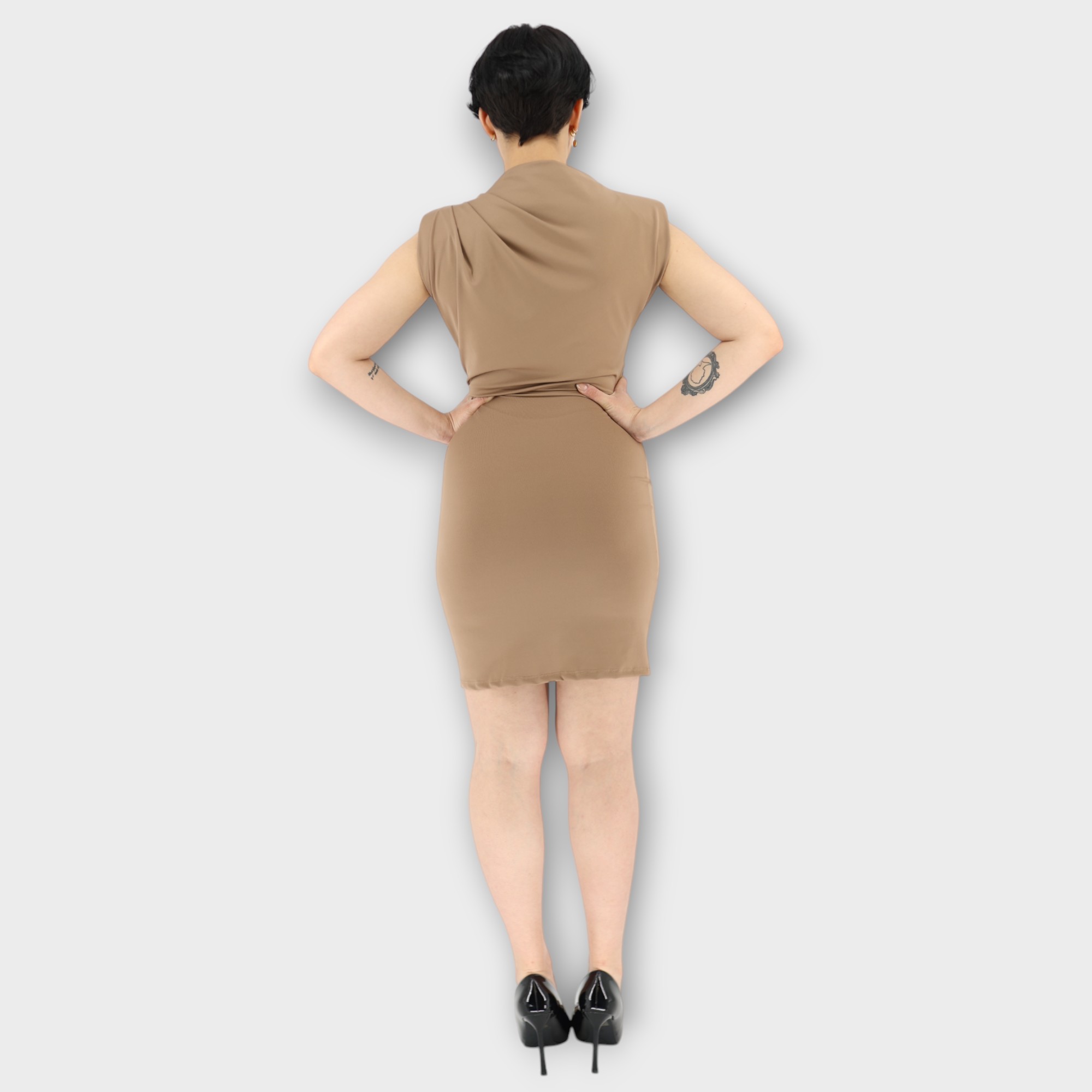 Minimal Tank Dress - Mocha - Image 3