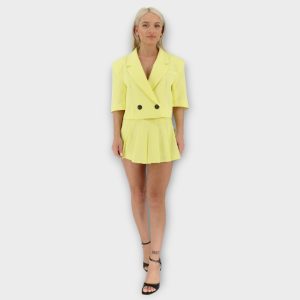 Crop Blazer - Κίτρινο