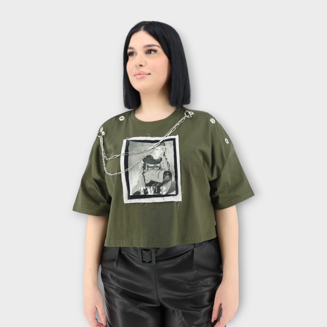 Crop Top - Khaki - Image 2