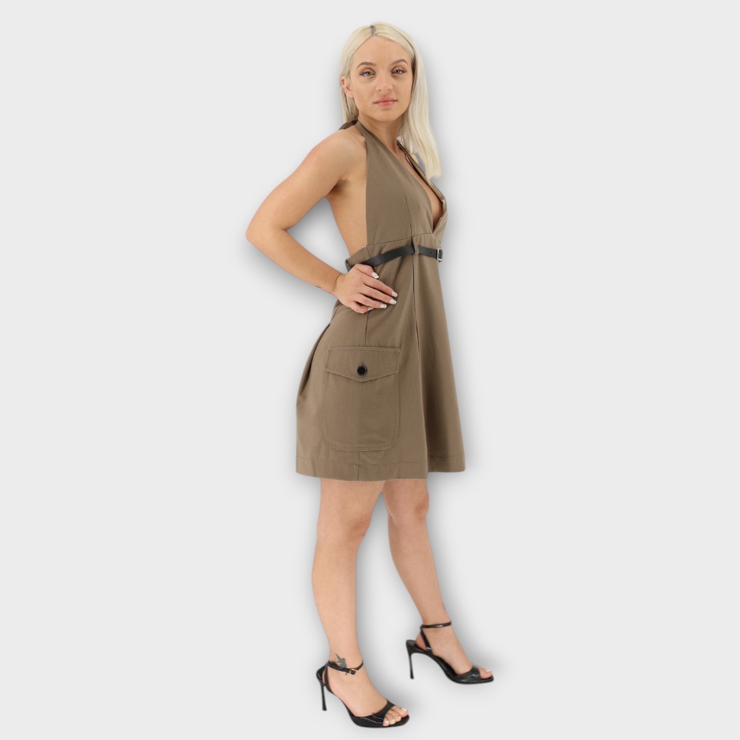Mini Cargo Dress - Mocha - Image 2
