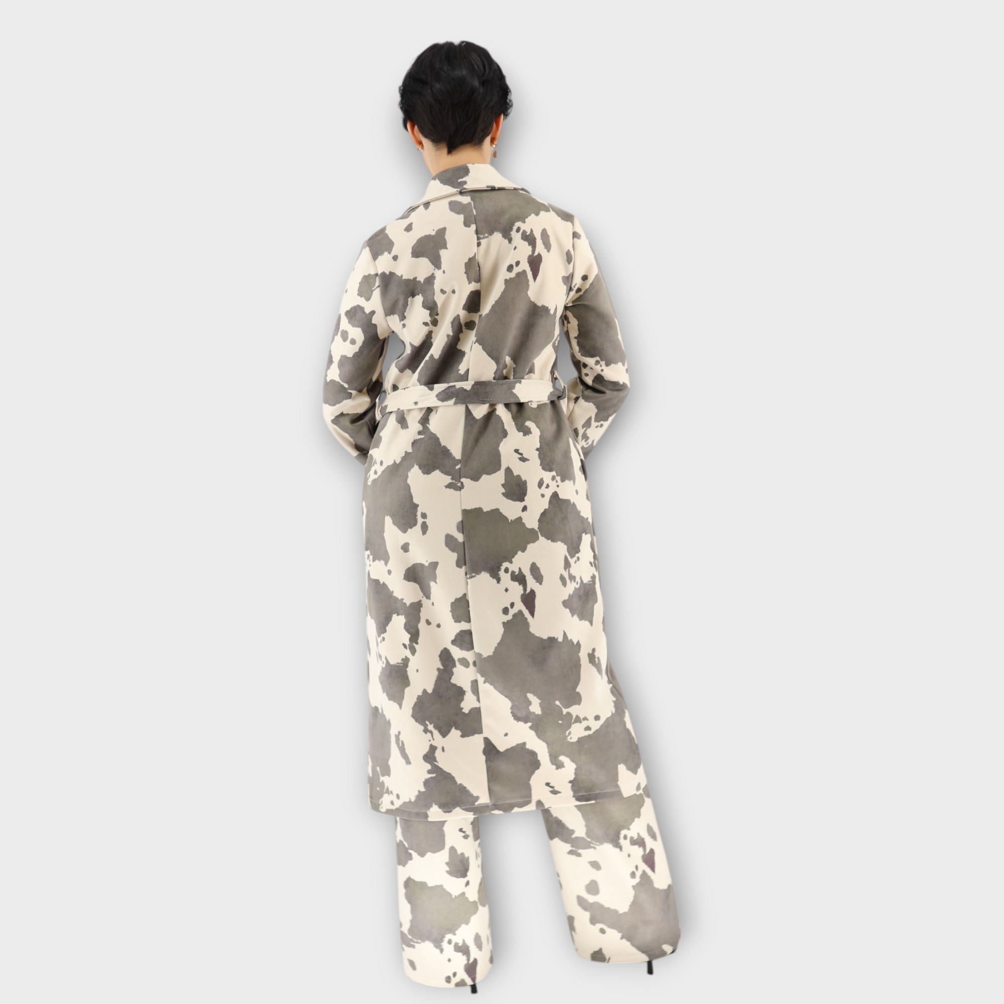 Καμπαρντίνα Cow Print - Light Grey - Image 3