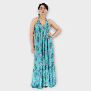 MAXI DRESS BOHO - TURQUOISE