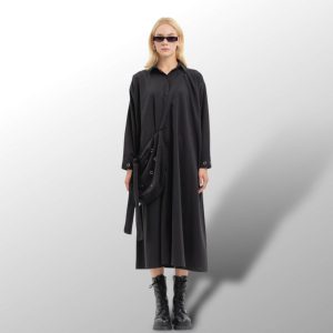 Midi Black Dress with Bags - Limited Edition