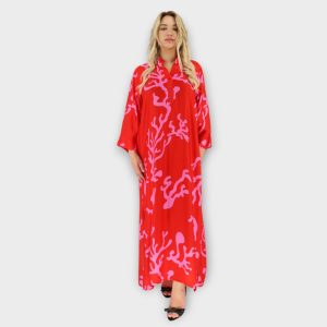Καφτάνι Print -Flama Red