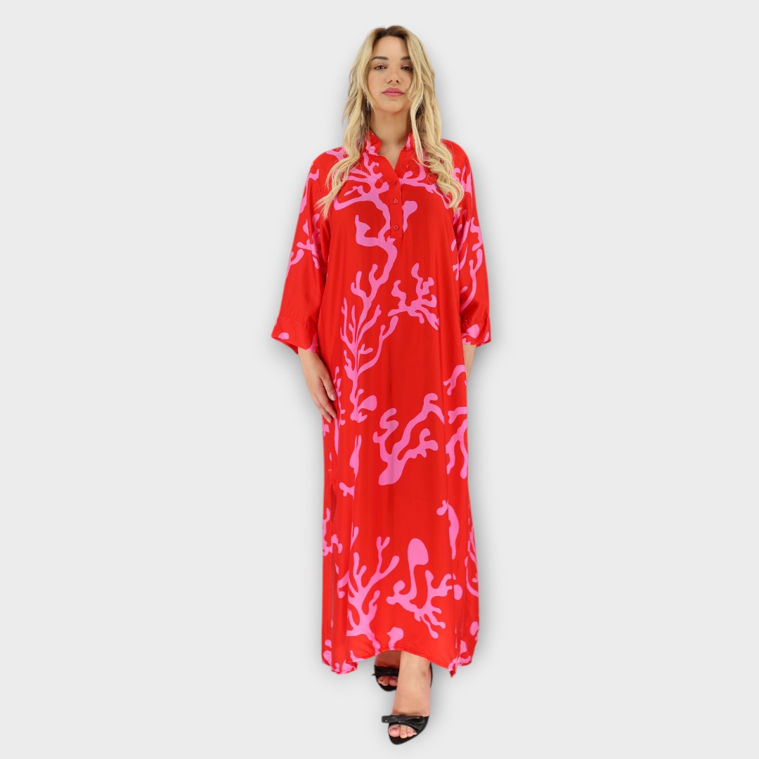 Καφτάνι Print -Flama Red