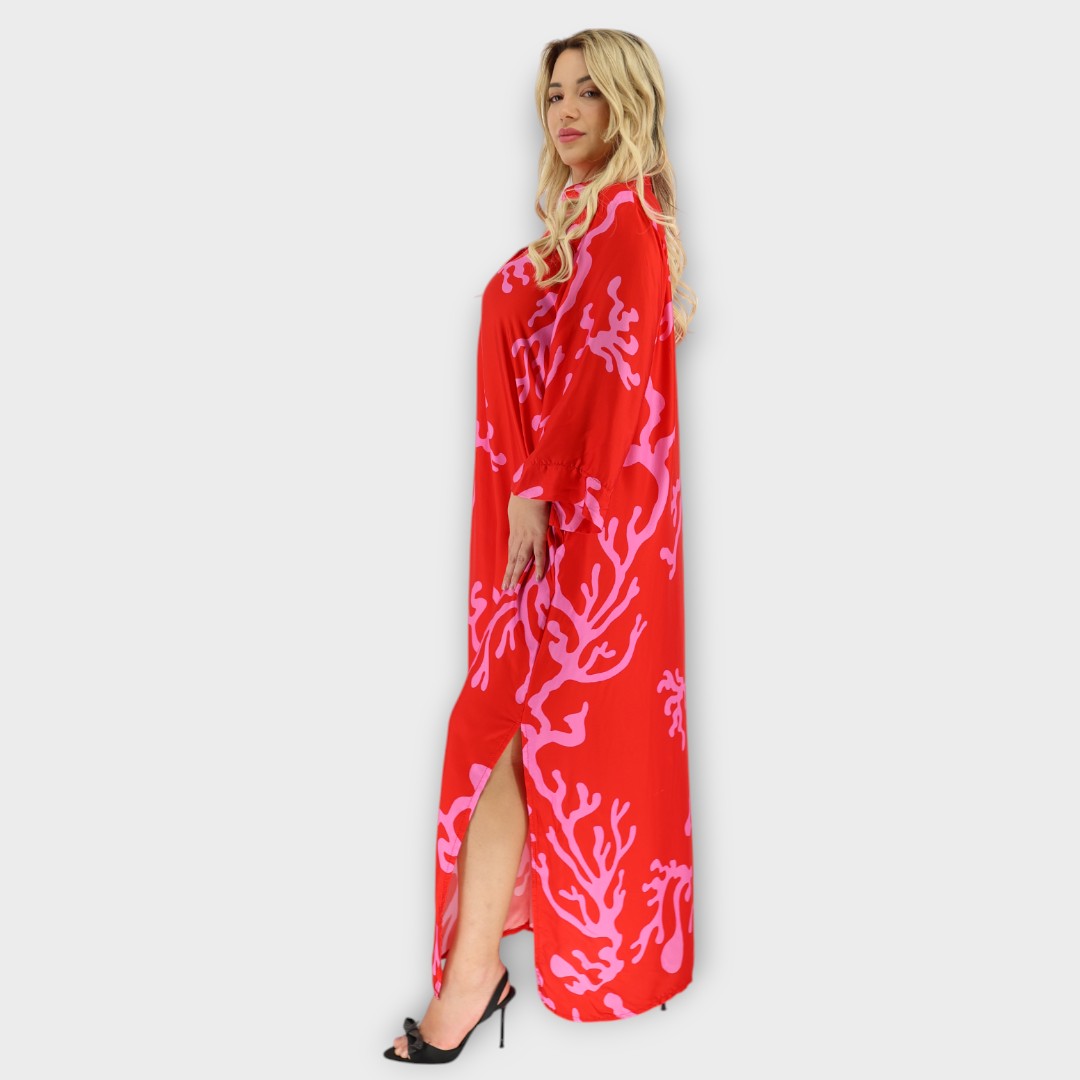 Καφτάνι Print -Flama Red - Image 2