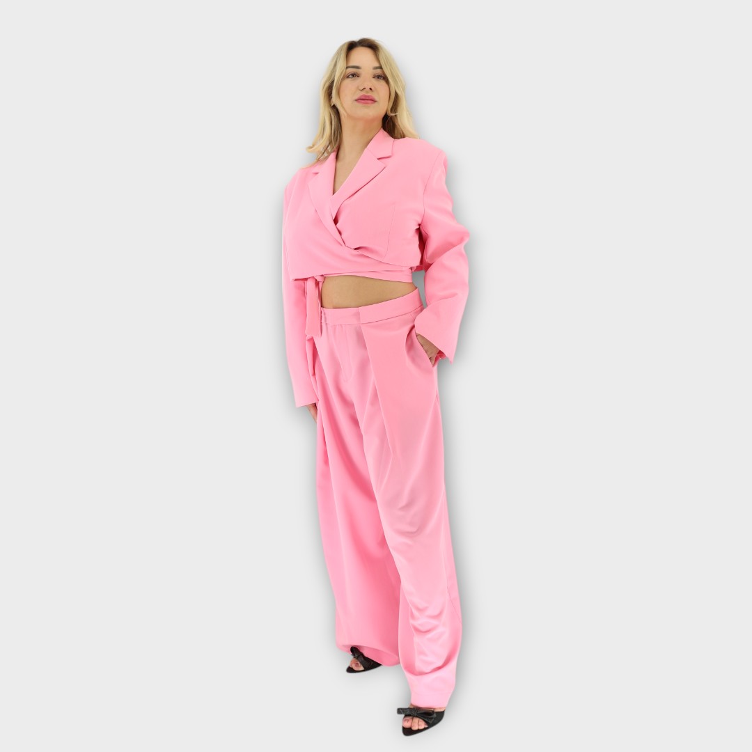 Crop Blazer - Pink - Image 2