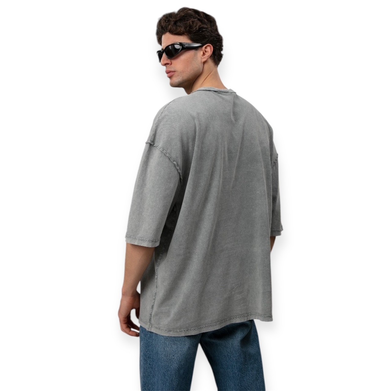 Πετροπλυμένο T-shirt - Grey - Image 2