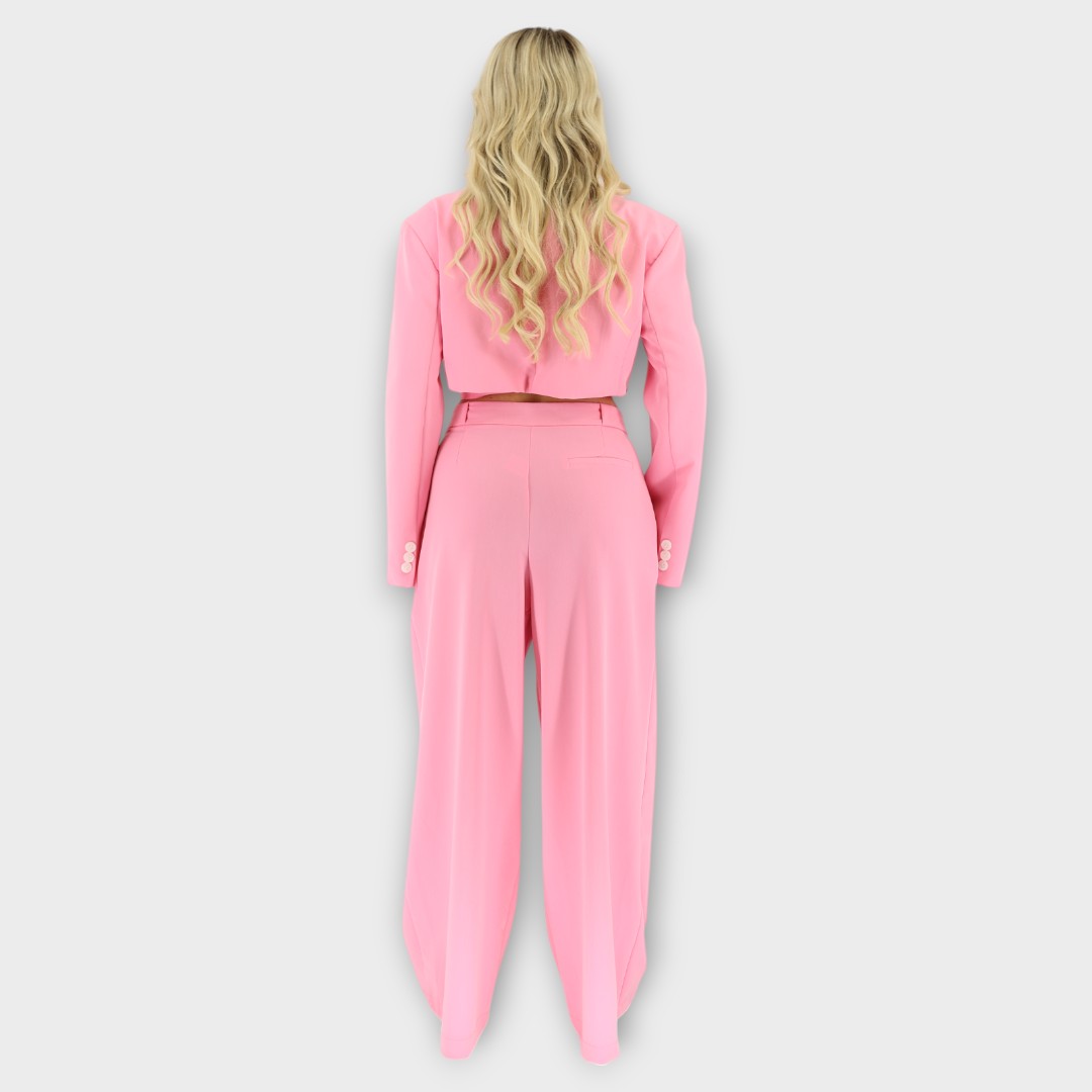 Crop Blazer - Pink - Image 3