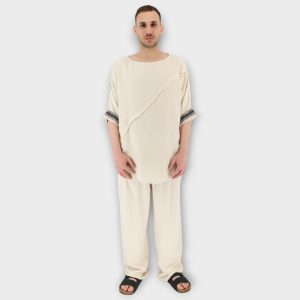 T-shirt  ¾ μανίκι με σχέδιο - Beige