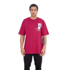 T-shirt με στάμπα - Wine Red