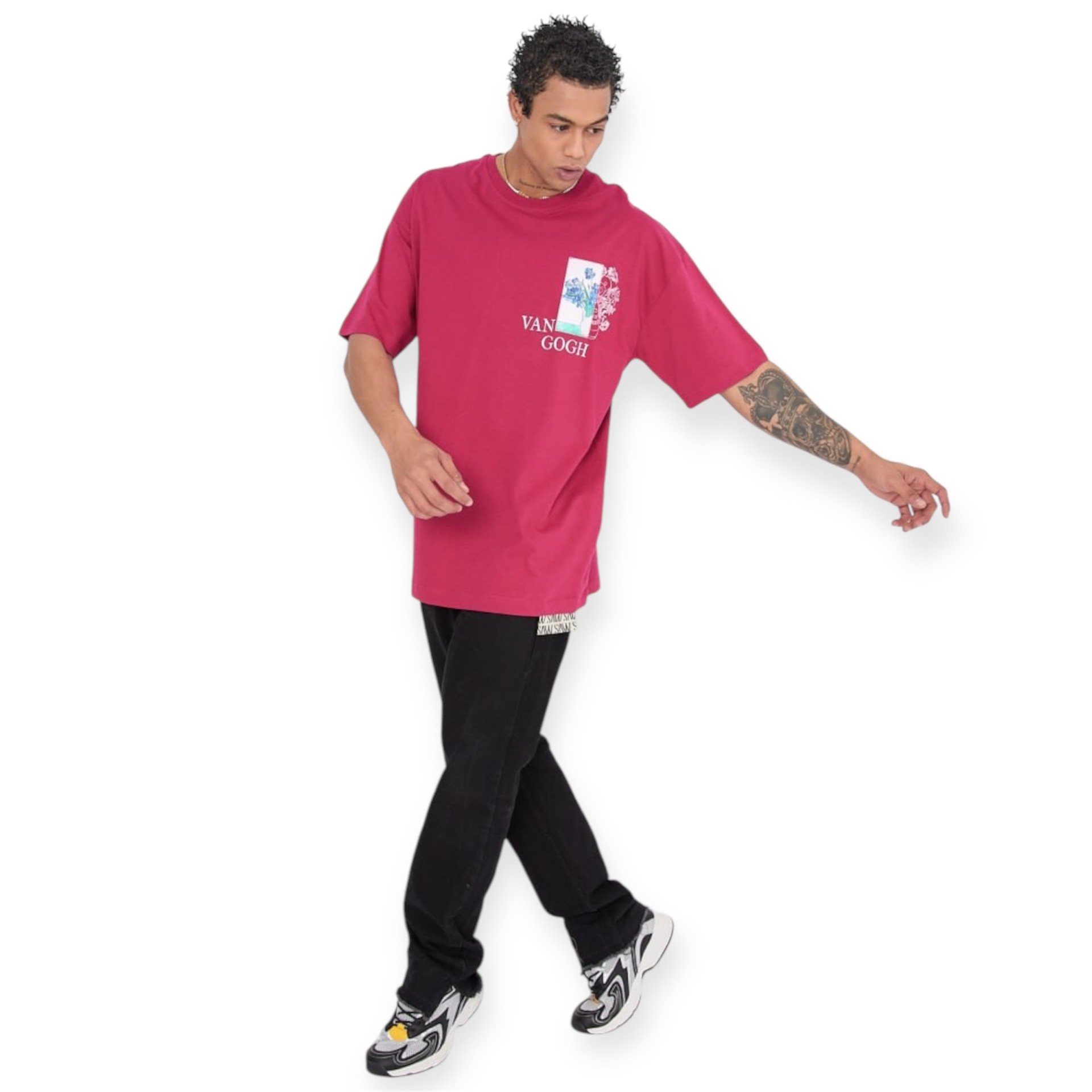 T-shirt με στάμπα - Wine Red - Image 3