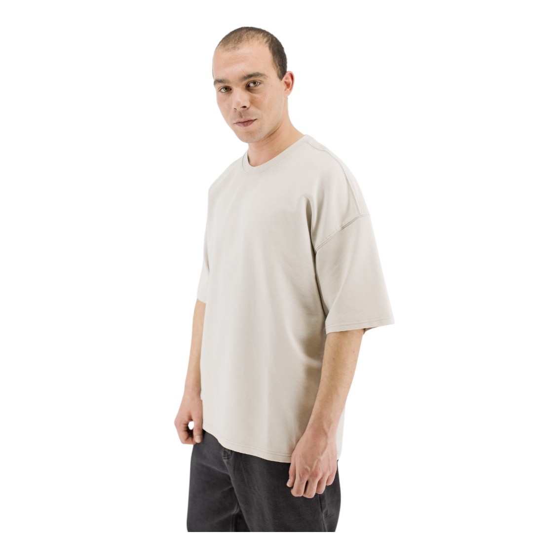 Πετροπλυμένο T-shirt - Off White - Image 2