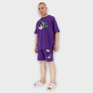 Shorts με στάμπα- Purple