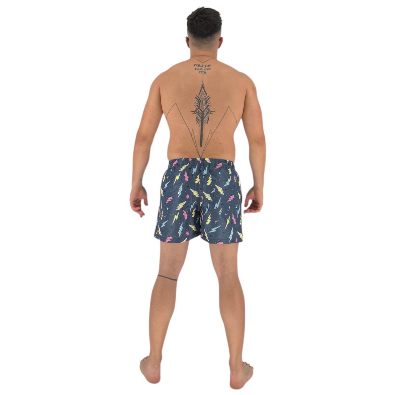 Ανδρικό Μαγιό Βερμούδα- Lightning Print ( CHARCOAL BLUE) - Image 3