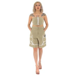 Strapless Μπούστο με γραμμές - Beige