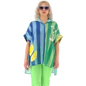 Sunset Rush Overshirt - BLUE/GREEN