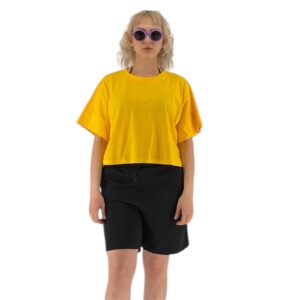 Basic T-shirt Crop - Κίτρινο