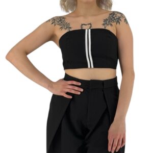 Strapless Μπούστο με γραμμές - Black